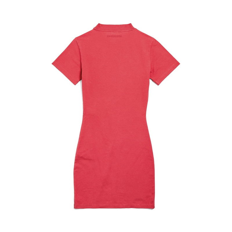 BALENCIAGA Women's Mini T-shirt Dress in Faded Red outlook