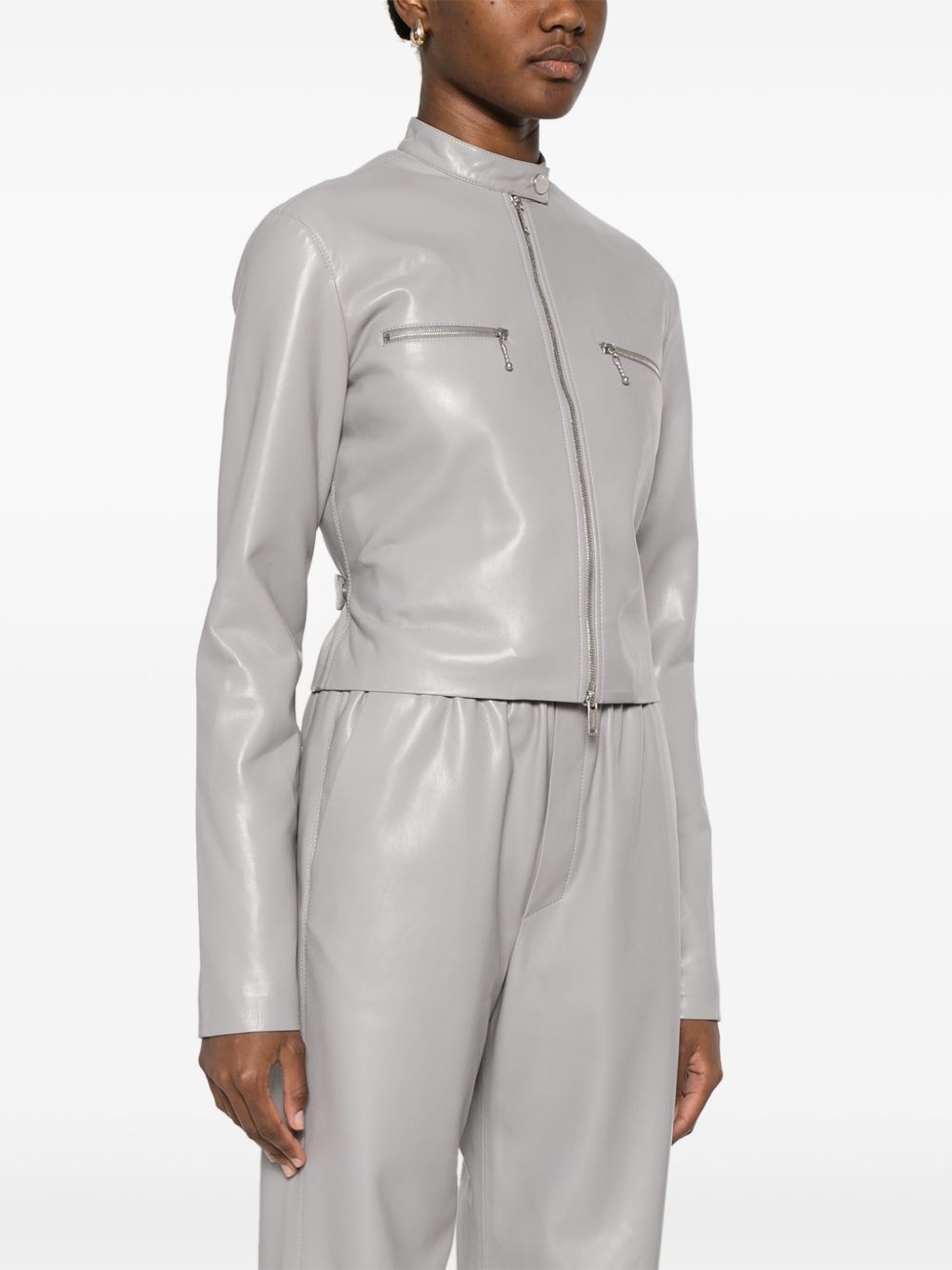 cropped zip-up jacket - 3