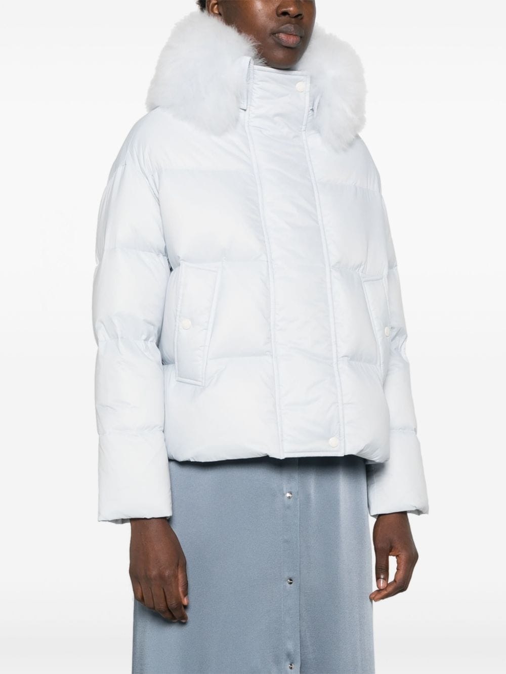 faux-fur detail puffer jacket - 3