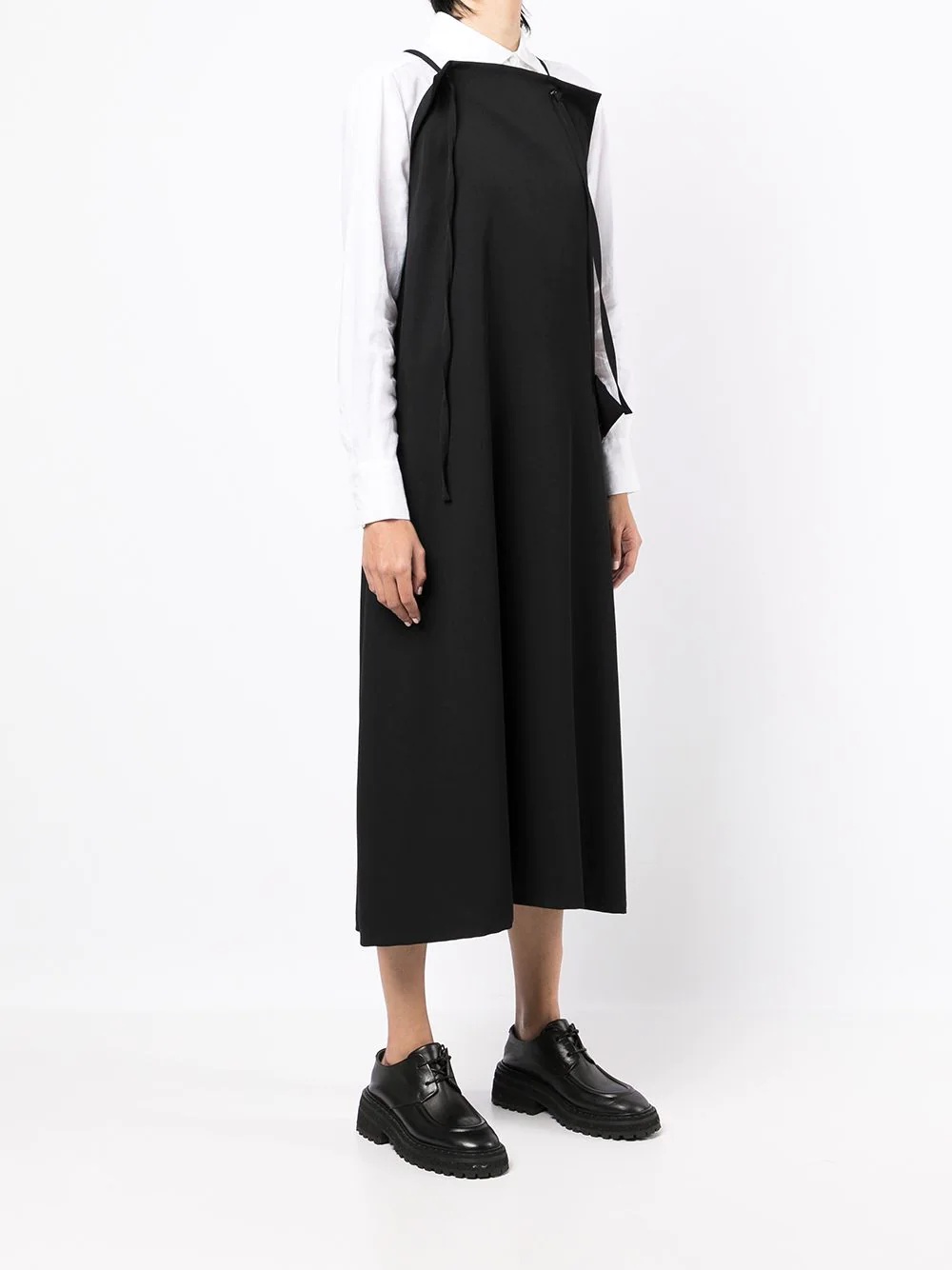 draped-pocket midi dress - 3