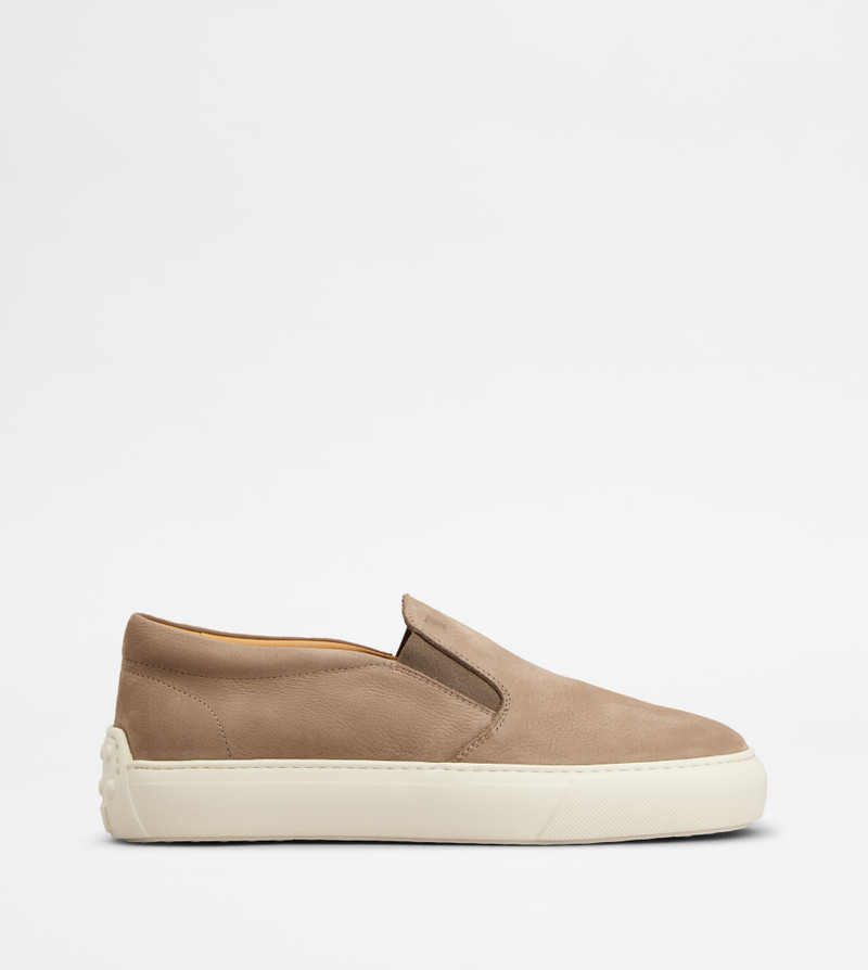 SLIP-ONS IN NUBUCK - BEIGE 1
