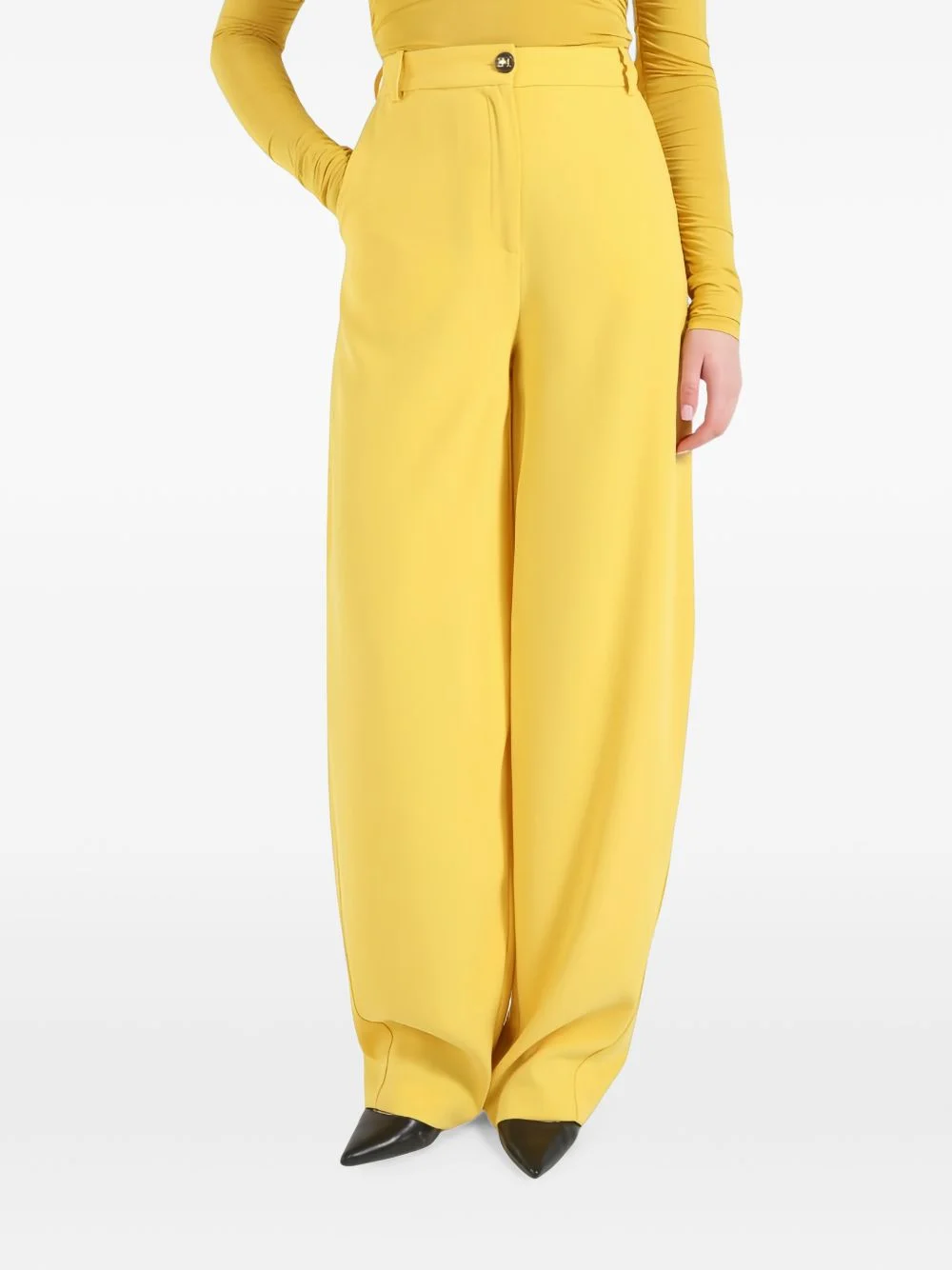 belt-loop wide-leg trousers - 1