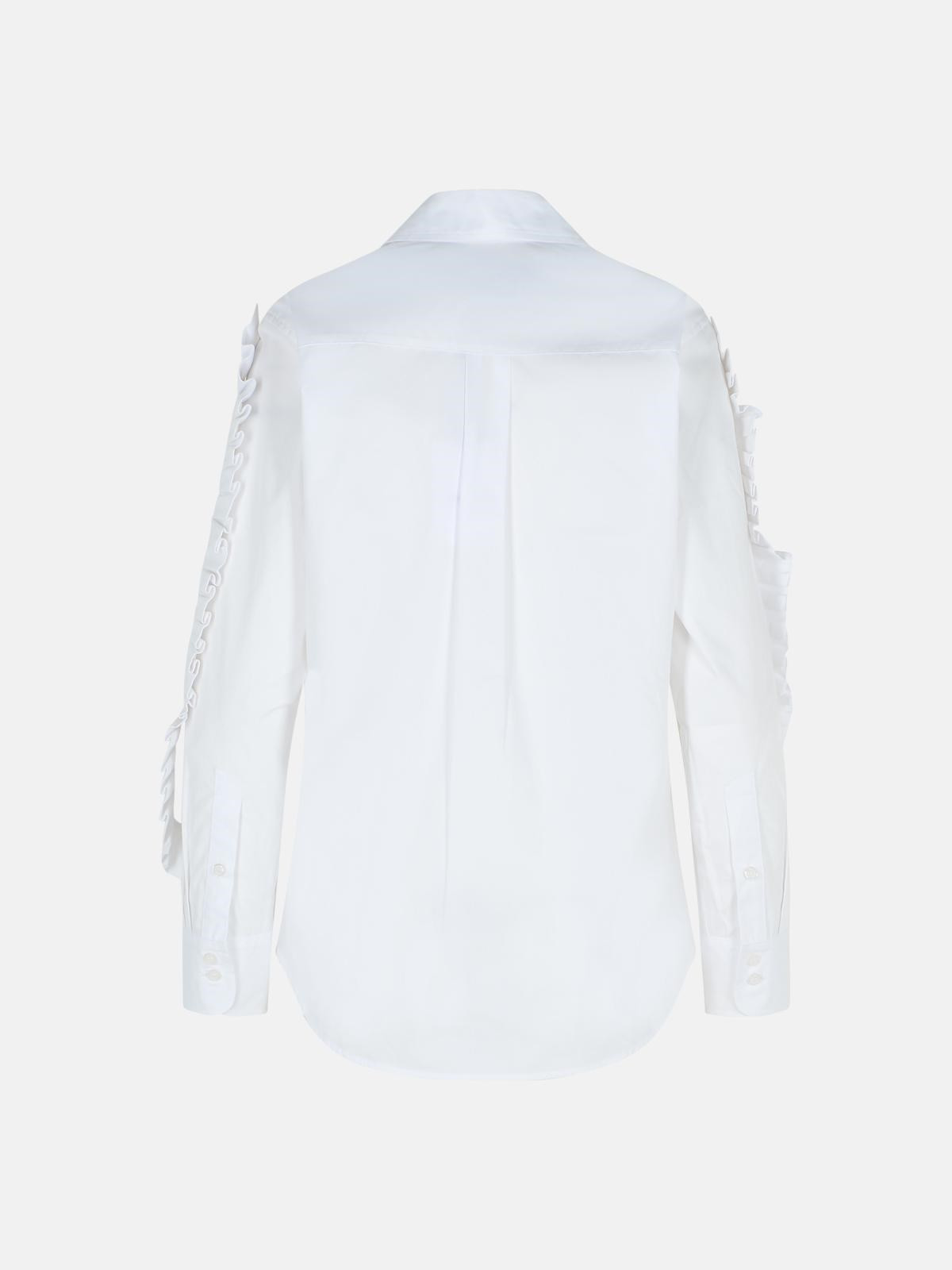 'RUFFLE' WHITE COTTON SHIRT - 3