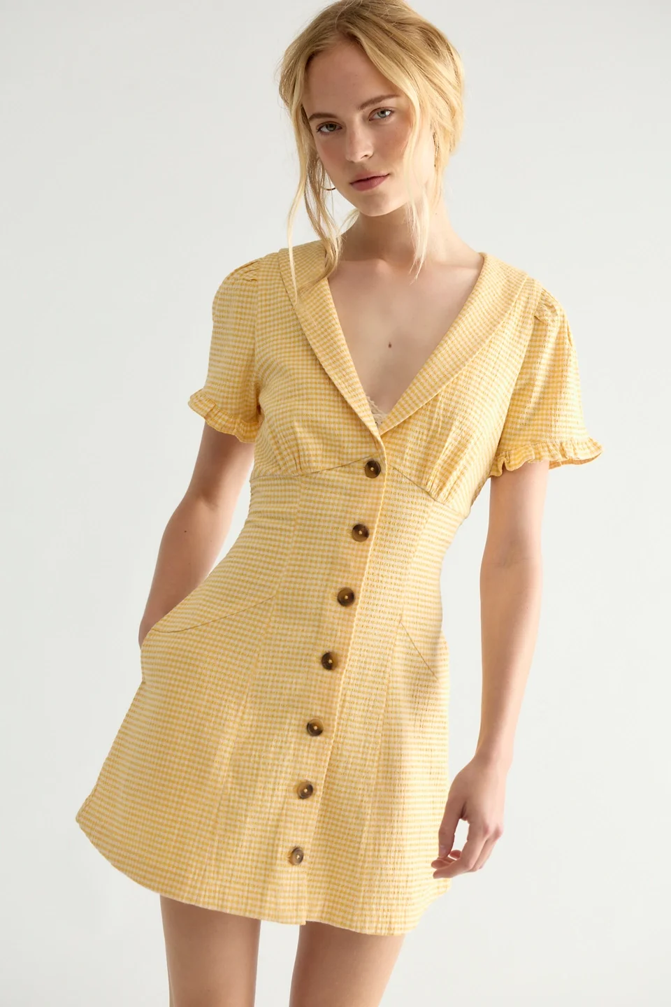 Corrine Button Down Mini Dress - 1