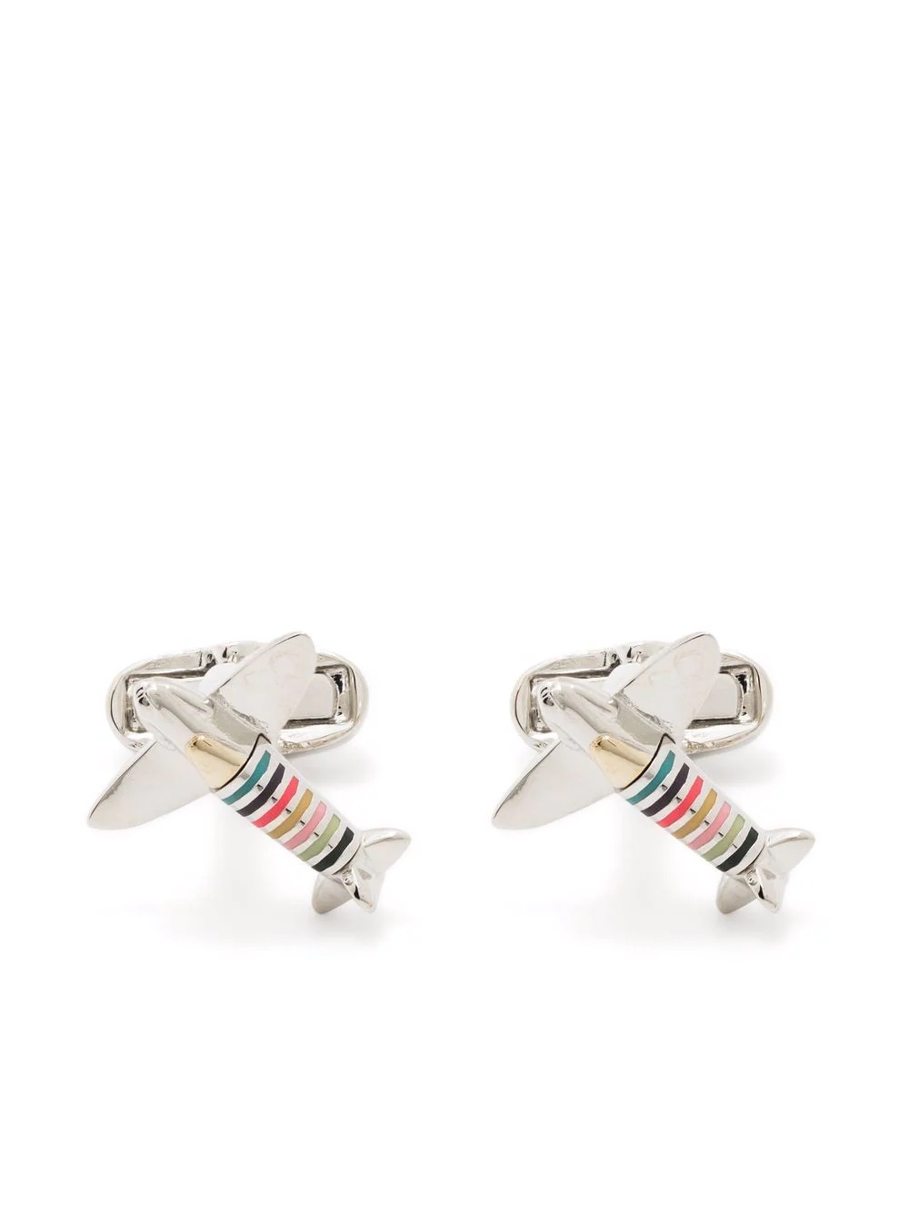 artist-stripe aeroplane-shape cufflinks - 1