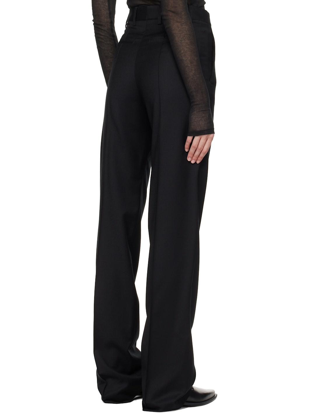 Black Vanja Asymmetric Trousers - 3