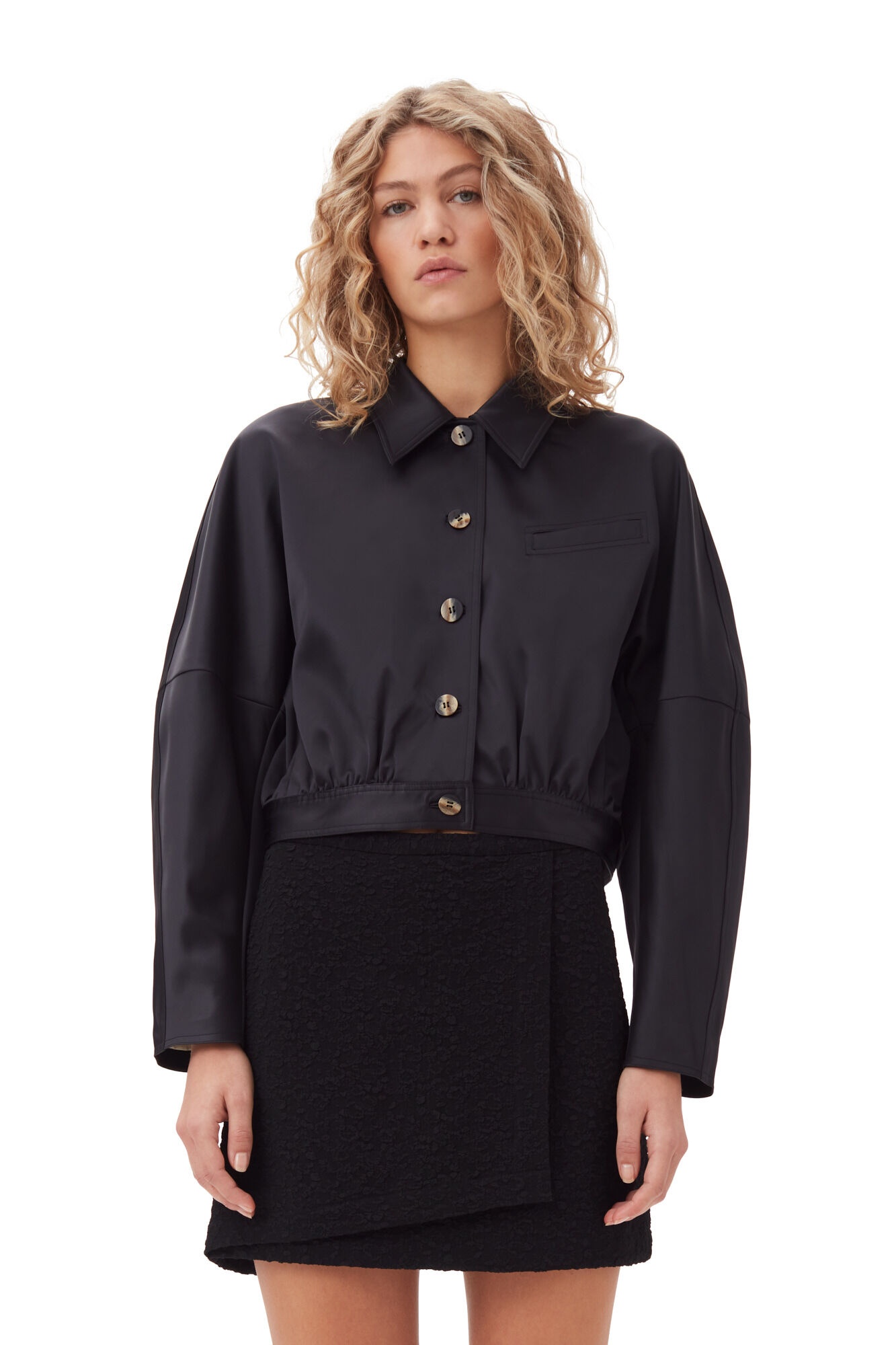 DOUBLE SATIN SHORT JACKET - 10