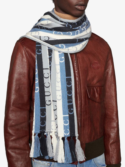 GUCCI logo stripe scarf outlook