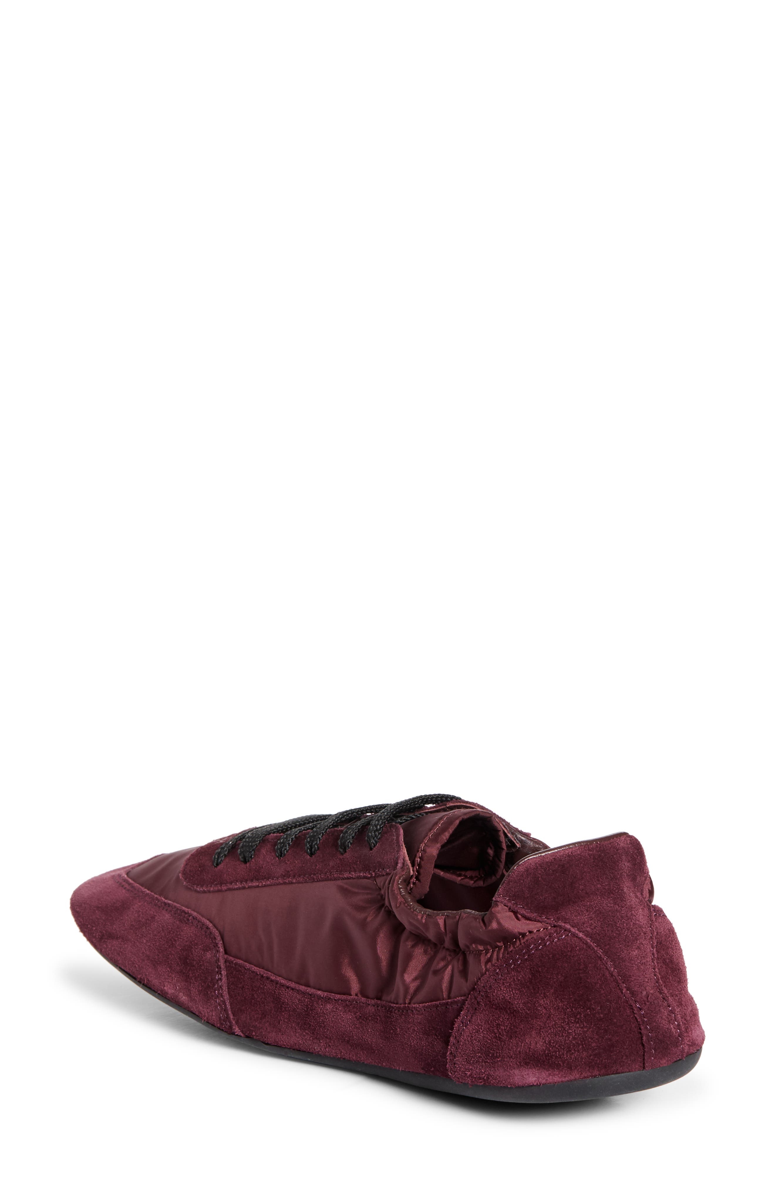 Prada Collapse Mixed Media Low Top Sneaker in Bordeaux at Nordstrom - 2