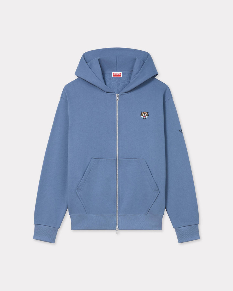 'Lucky Tiger' embroidered zip-up hoodie 1