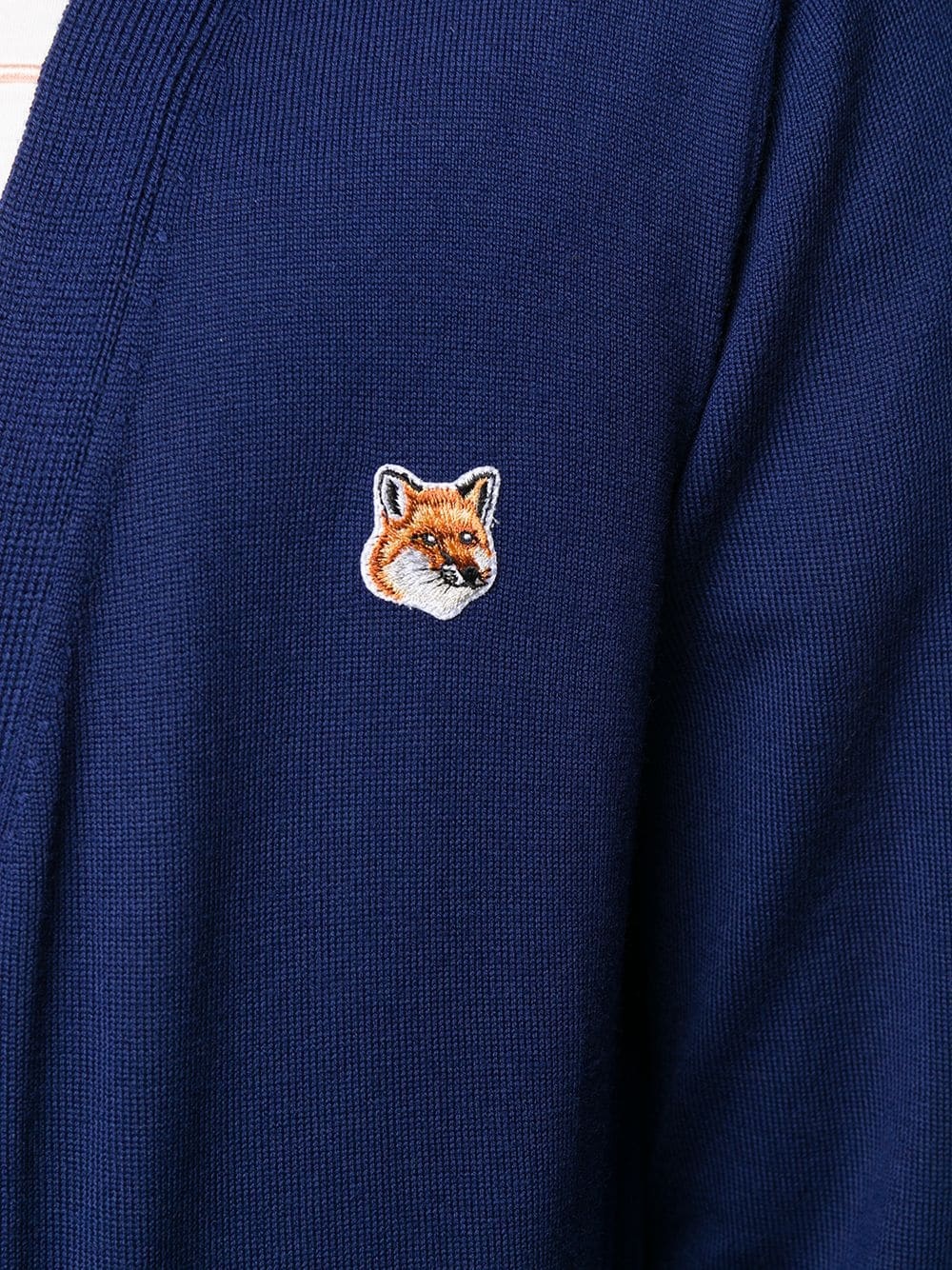 embroidered fox knitted cardigan - 5