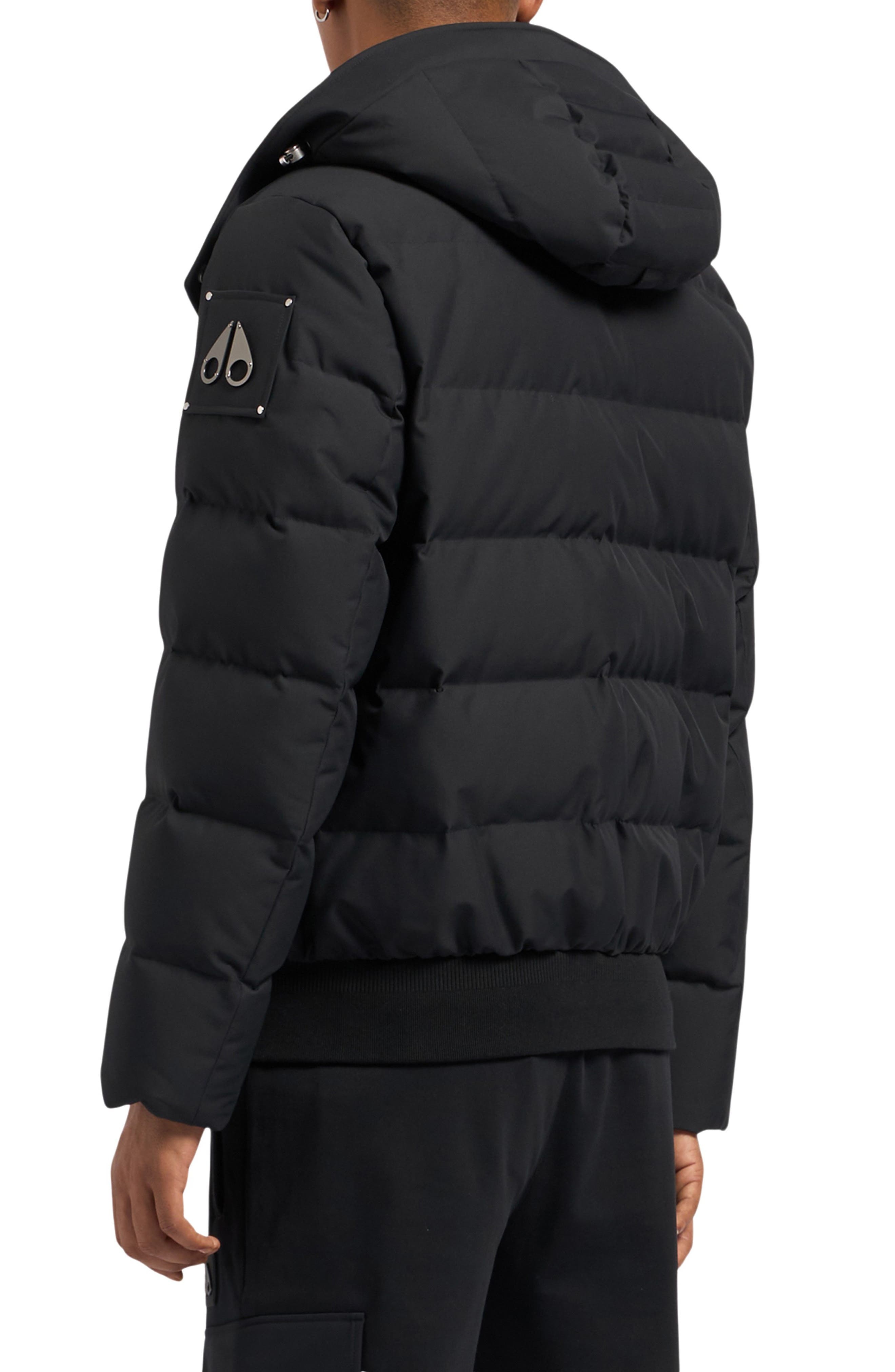 Moose Knuckles Cloud Down Puffer Bomber Jacket with Removable Hood in Black at Nordstrom - 2
