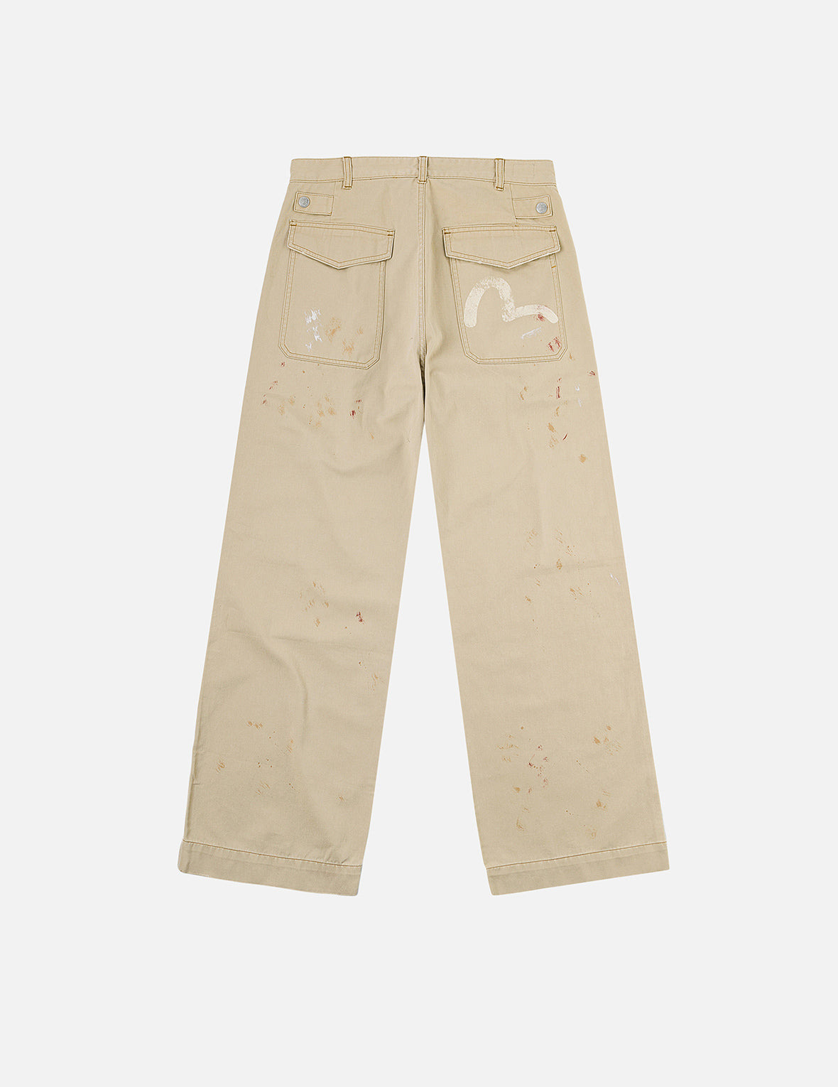 Hand-Painted Seagull and Splash-ink Print Relax Fit Flight Pants - 3