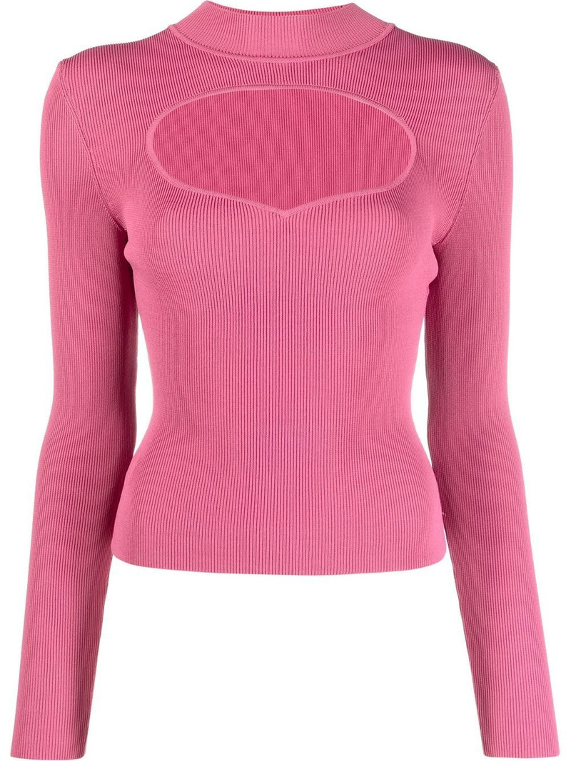 ribbed-knit cut-out jumper 1