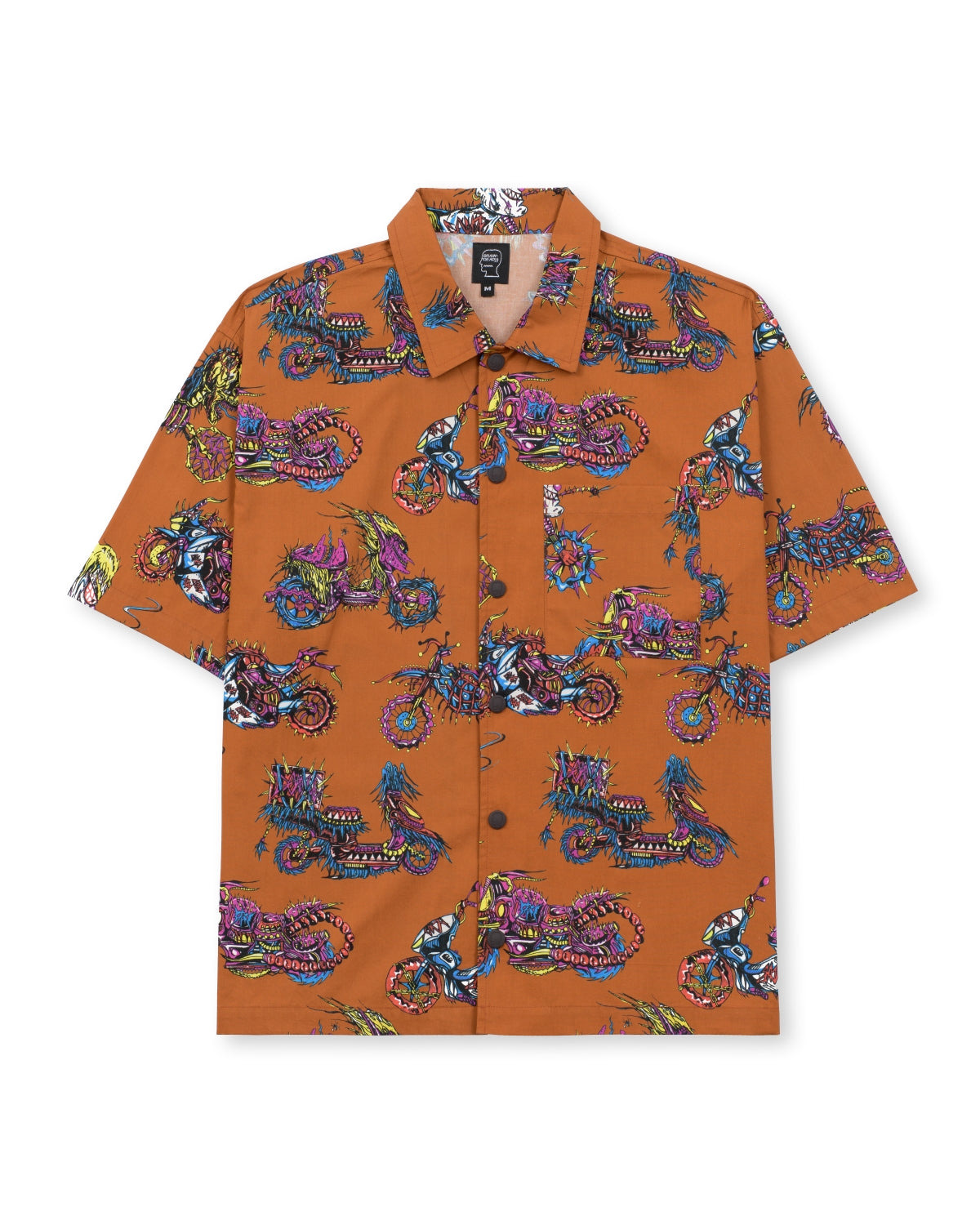 Moto Poplin Short Sleeve Snap Shirt - Terracotta - 1