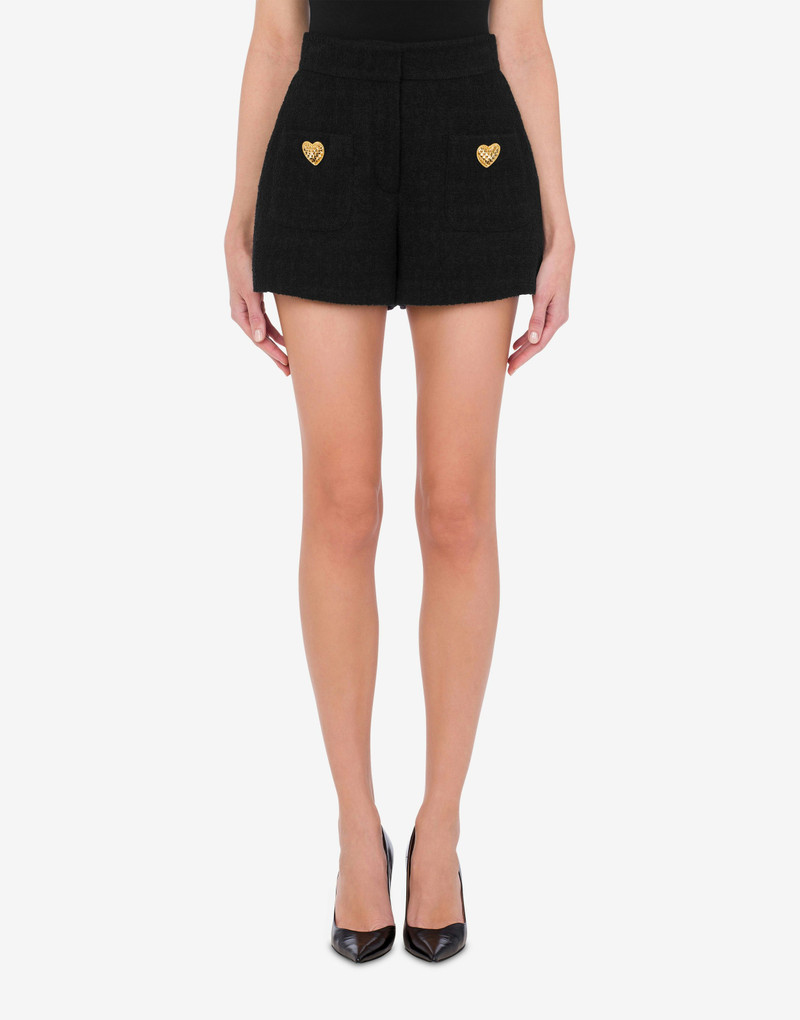 Moschino HEART BUTTONS BOUCLÉ SHORTS outlook