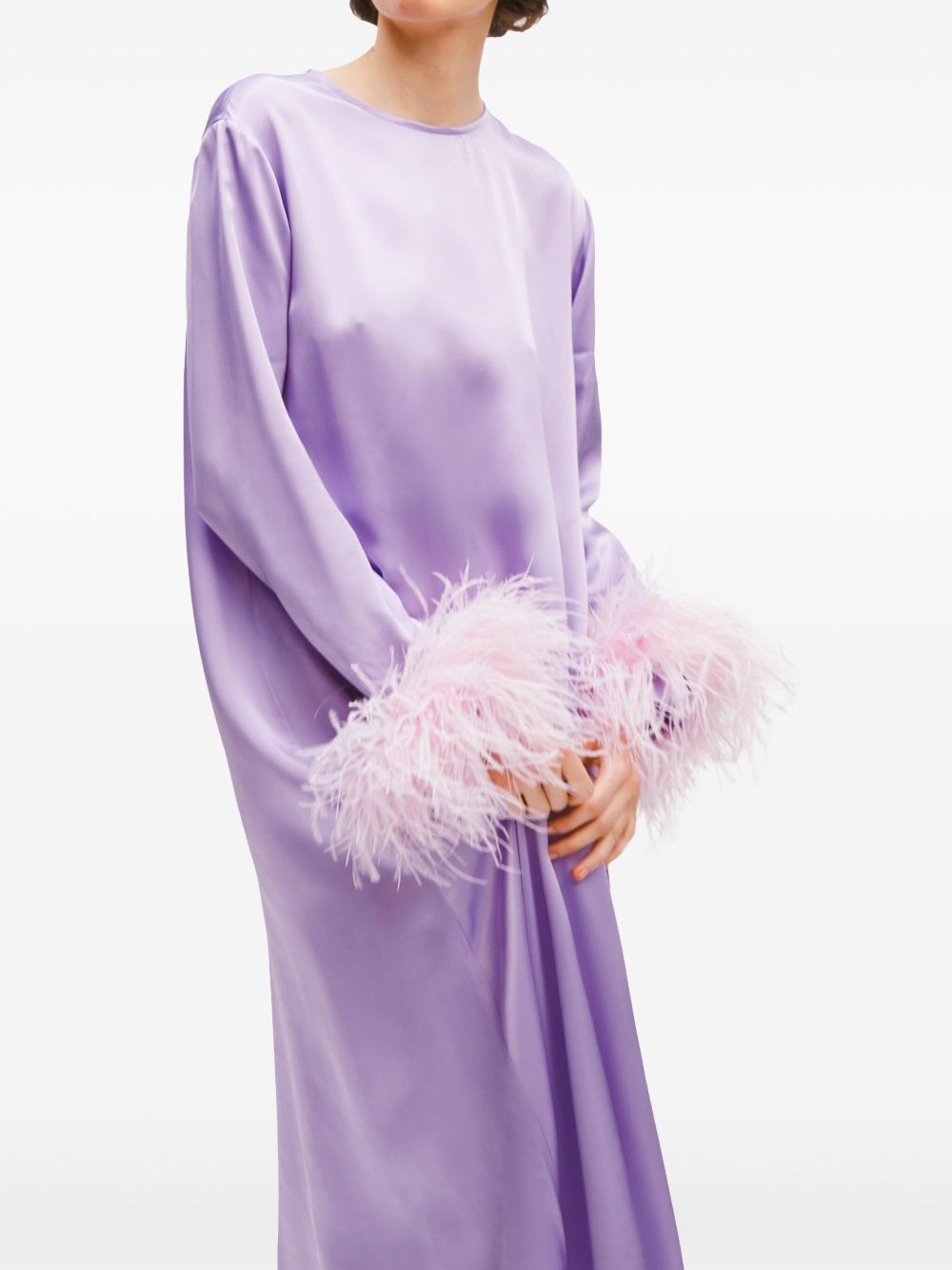 feather-trim dress - 11