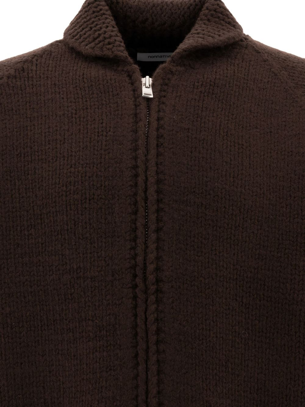 zip-front patch pocket cardigan - 4