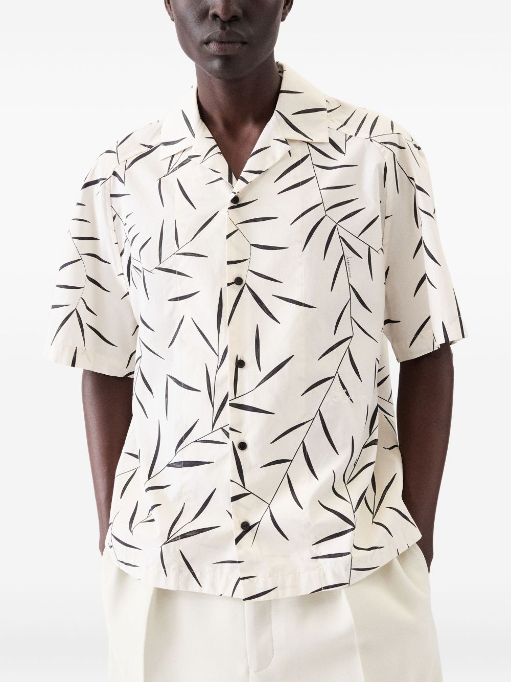 leaf-print short-sleeve shirt - 3