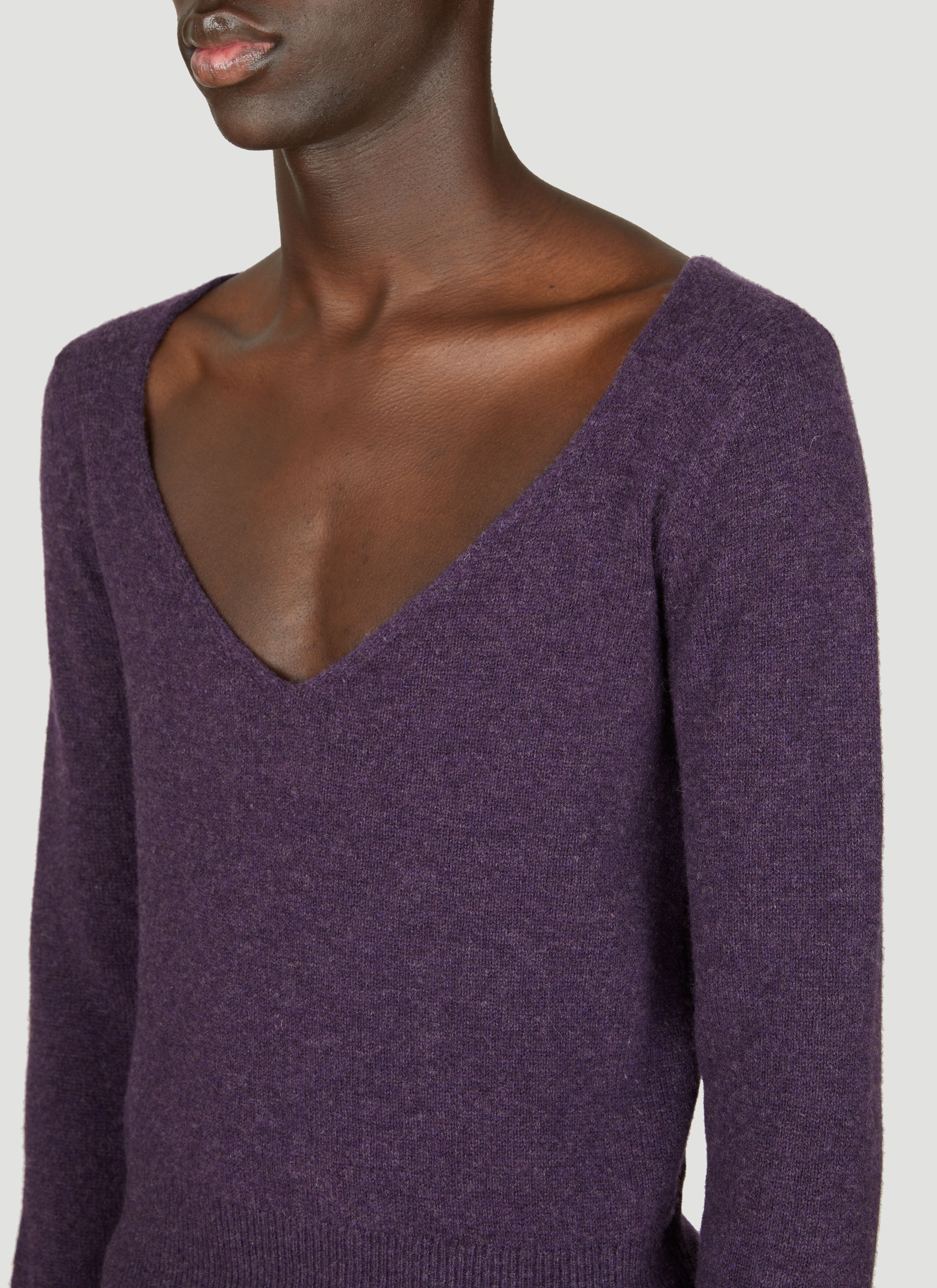 Wool V Neck Sweater - 5