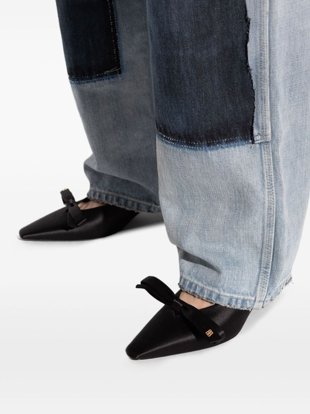 bow-detail pointed-toe mules - 5