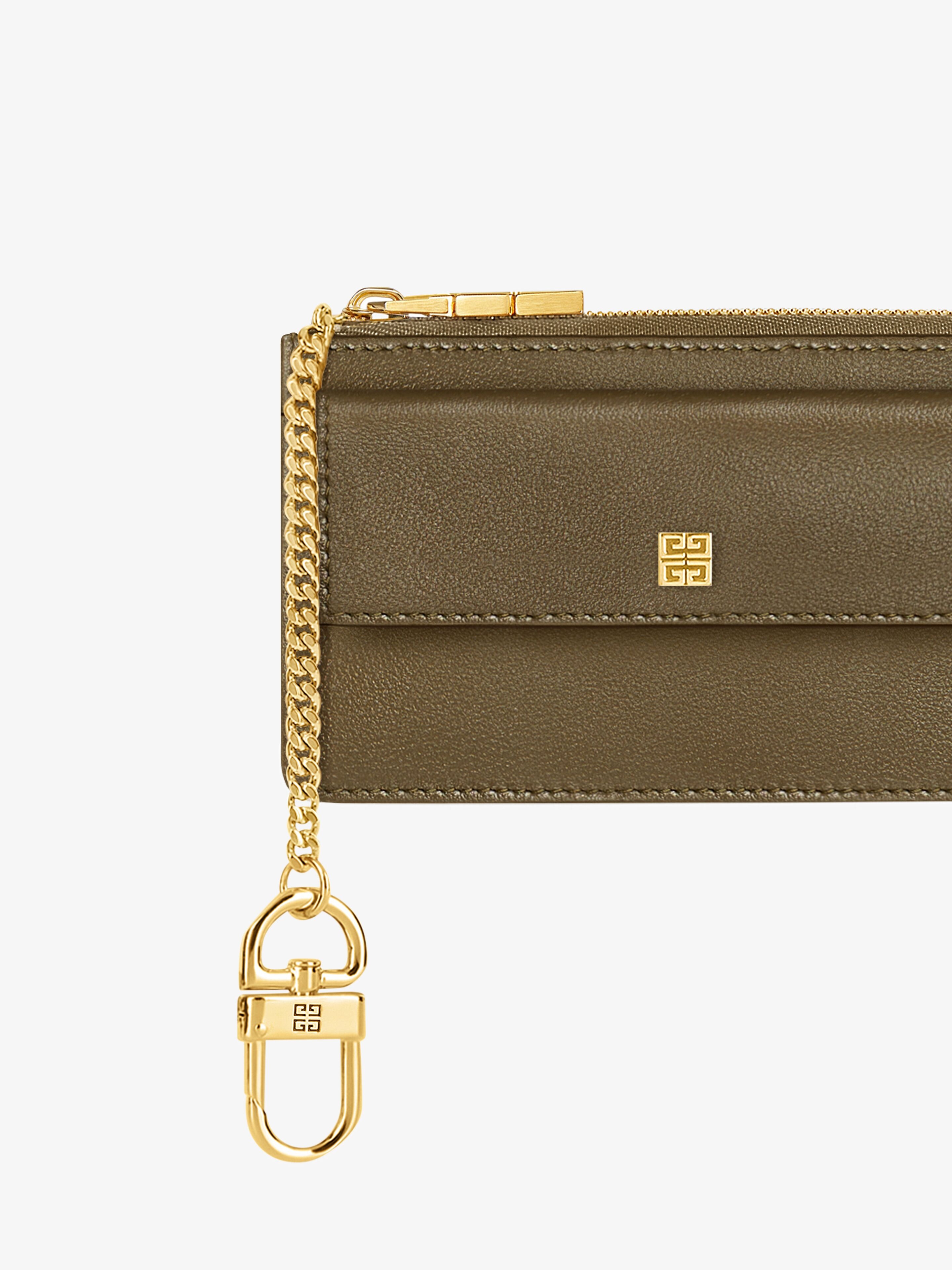 4G ZIPPED CARD HOLDER IN GRAINED LEATHER - 4