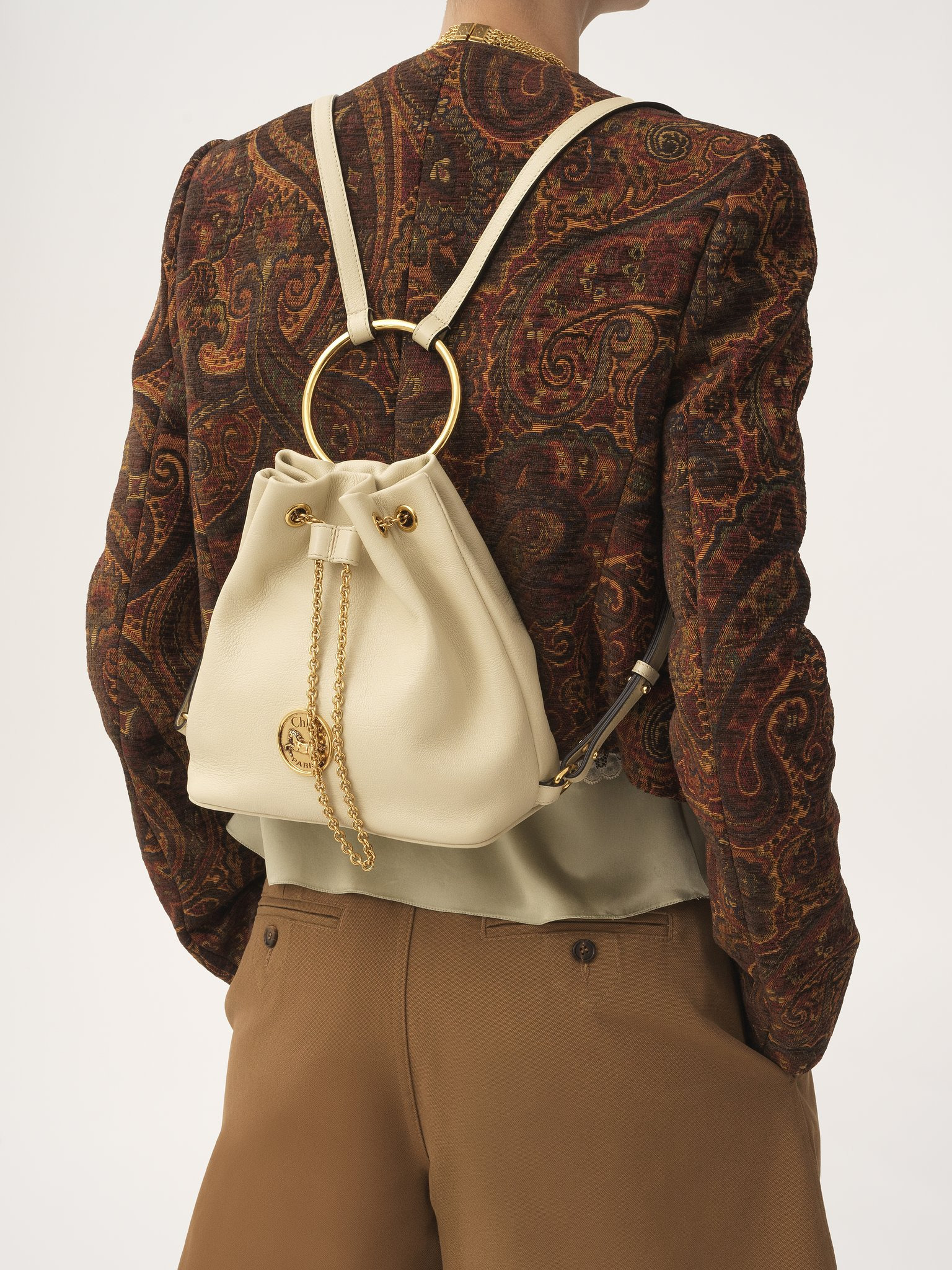 SMALL BRACELET BACKPACK IN GRAINED LEATHER - 8
