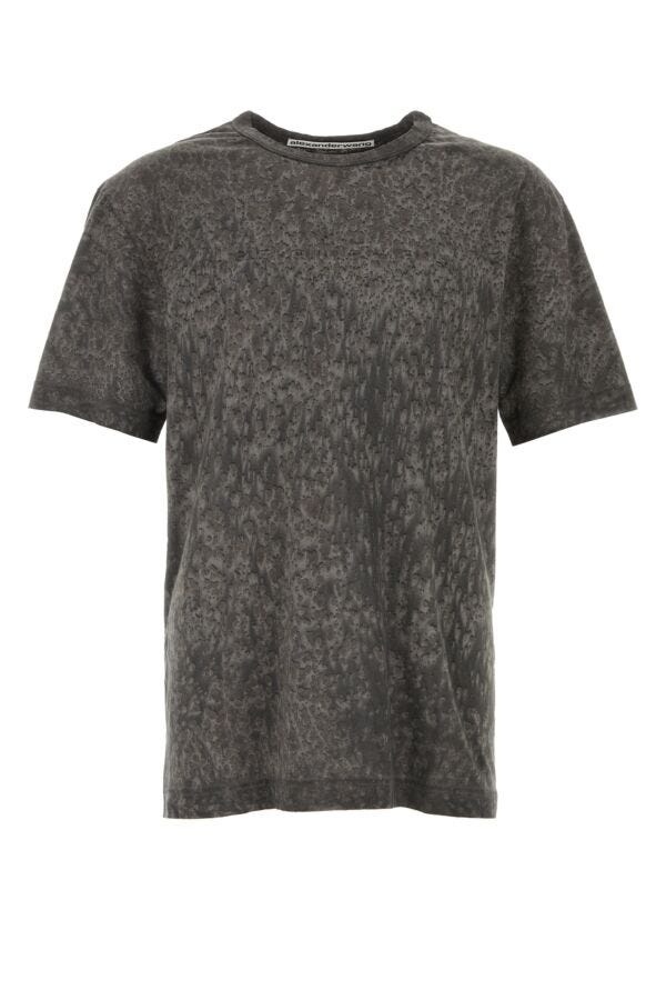 Dark grey cotton blend t-shirt - 1