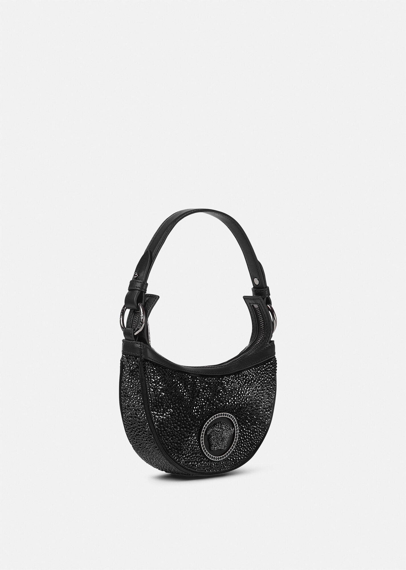 VERSACE Crystal Repeat Mini Hobo Bag | REVERSIBLE