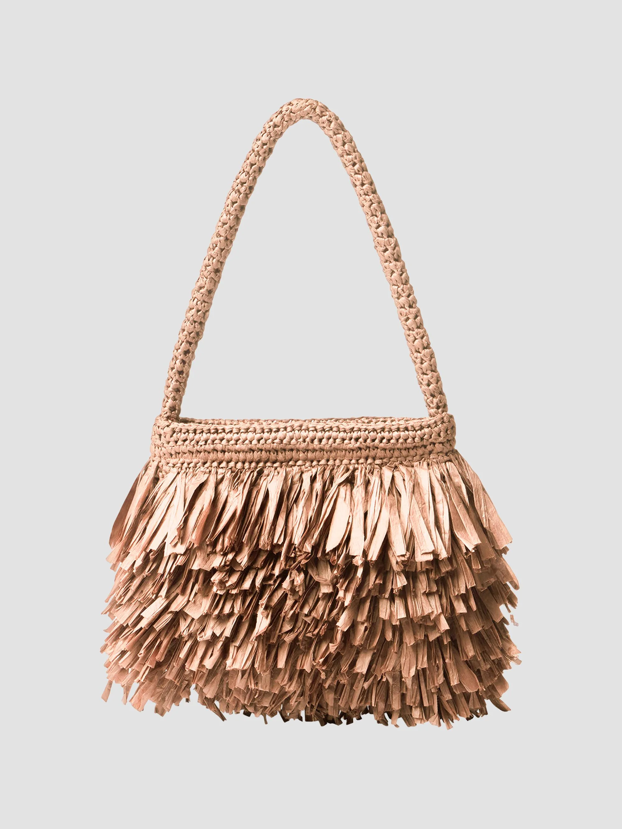 A. L.C. Women's Janie Fringed Woven Paper Shoulder Bag - Tropez Tan - 1