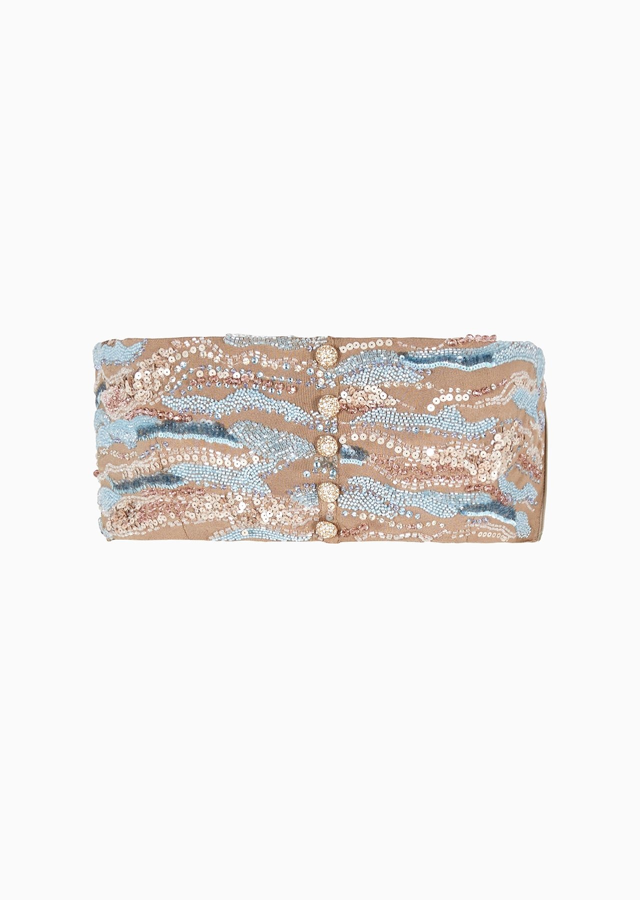 Embroidered viscose bandeau top - 1