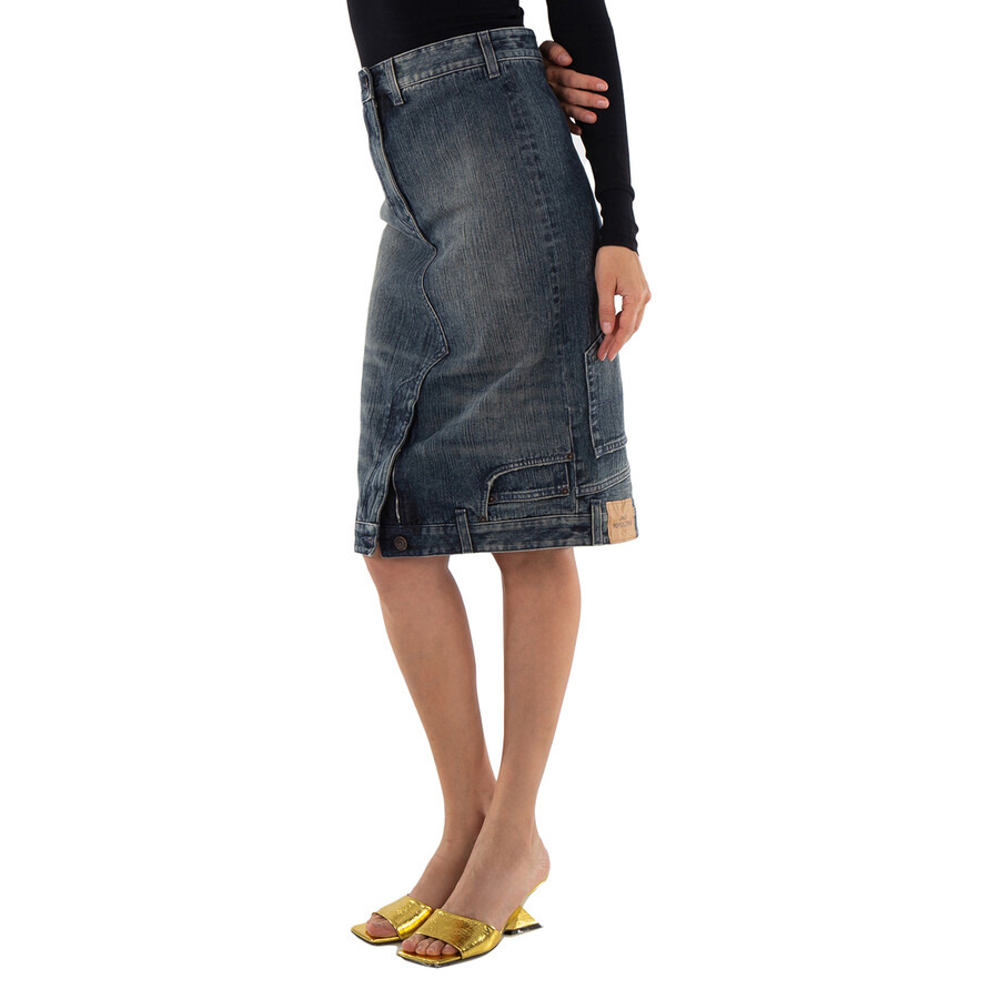 Balenciaga Deconstructed Midi Denim Skirt - 4