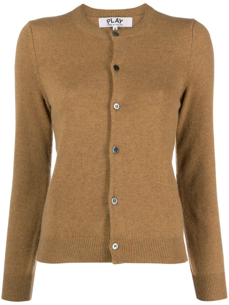 heart logo wool cardigan - 1