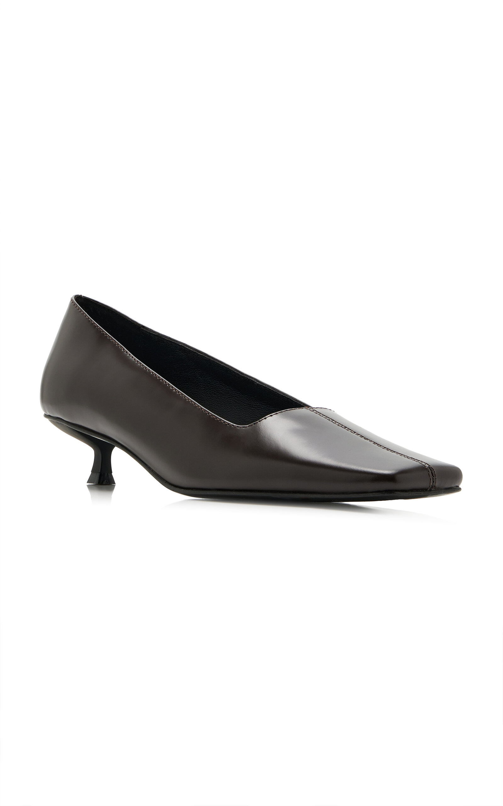 Square Toe Leather Pumps brown - 3