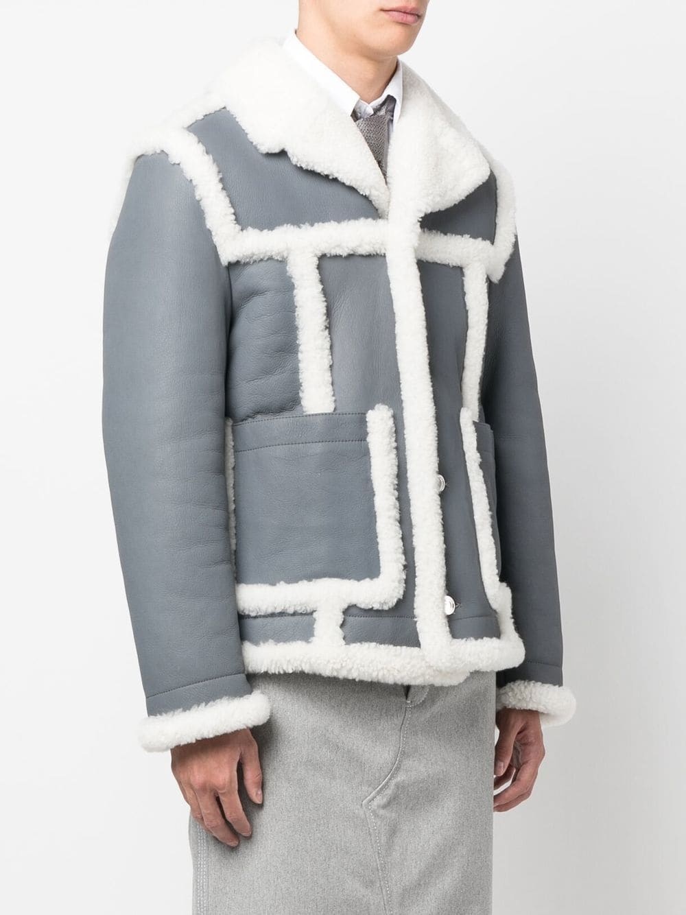 shearling-trim flight jacket - 3