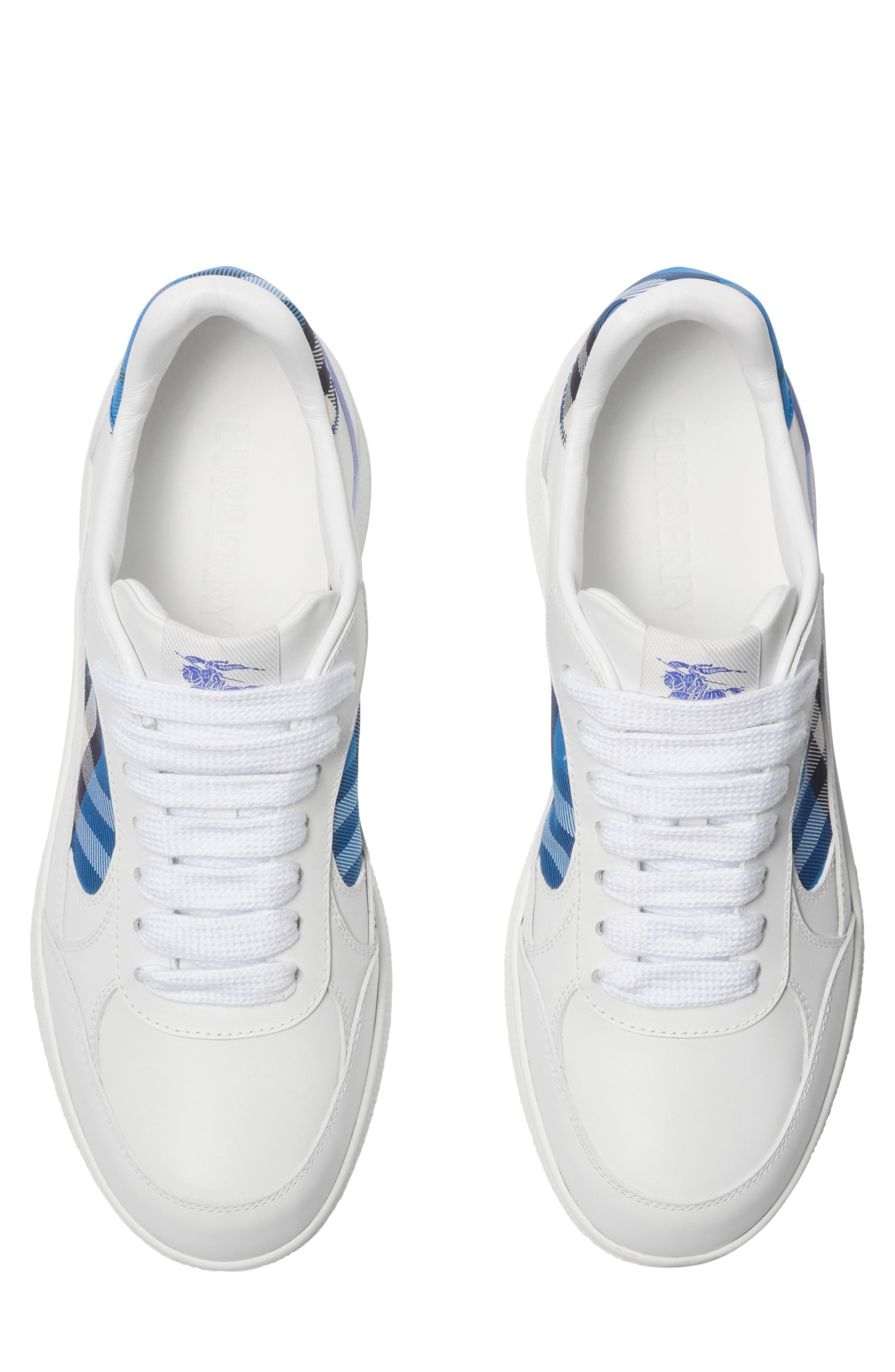 burberry Terrace Check Court Sneaker in White/Hyacinth Ip Ch at Nordstrom - 3