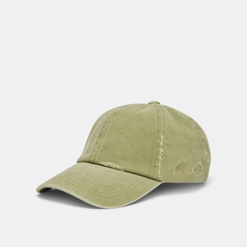 DISTRESSED BASEBALL CAP OLIVE 7
