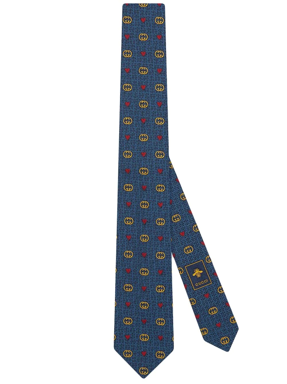 Interlocking G heart-print tie - 1