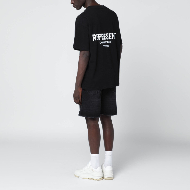 REPRESENT Black cotton T-shirt with logo outlook