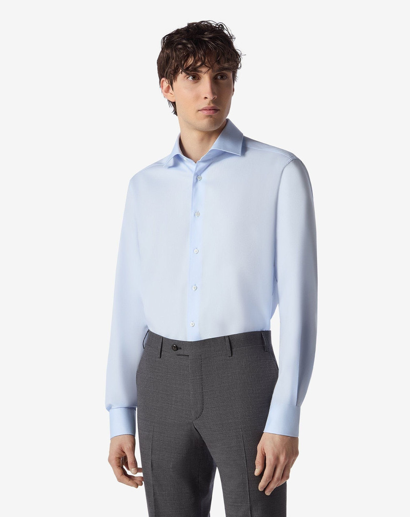 CORNELIANI Light blue pure cotton shirt outlook