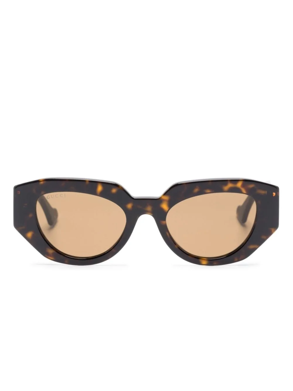 tortoiseshell-effect geometric-frame glasses - 1