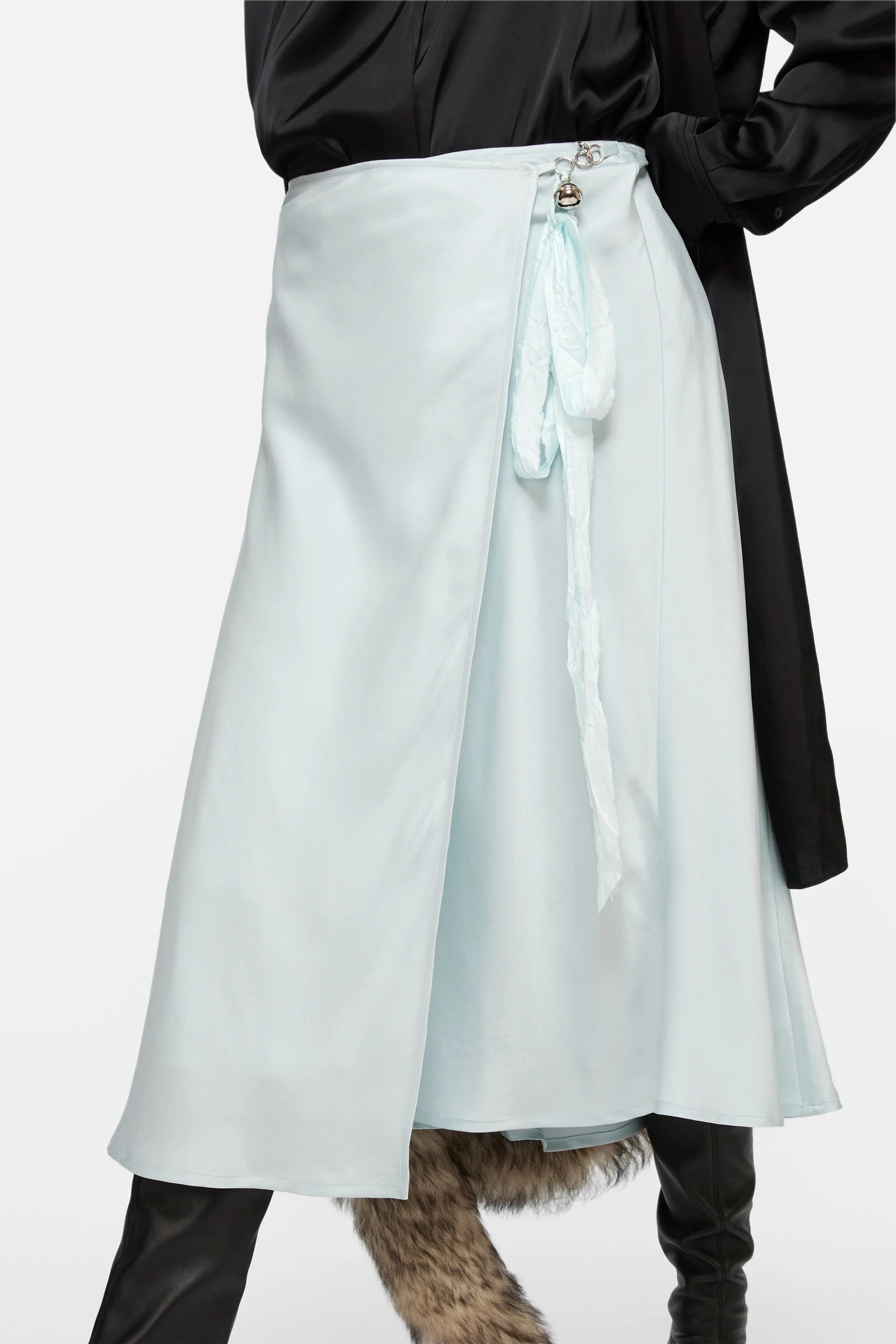 Silk wrap dress - Light blue - 4