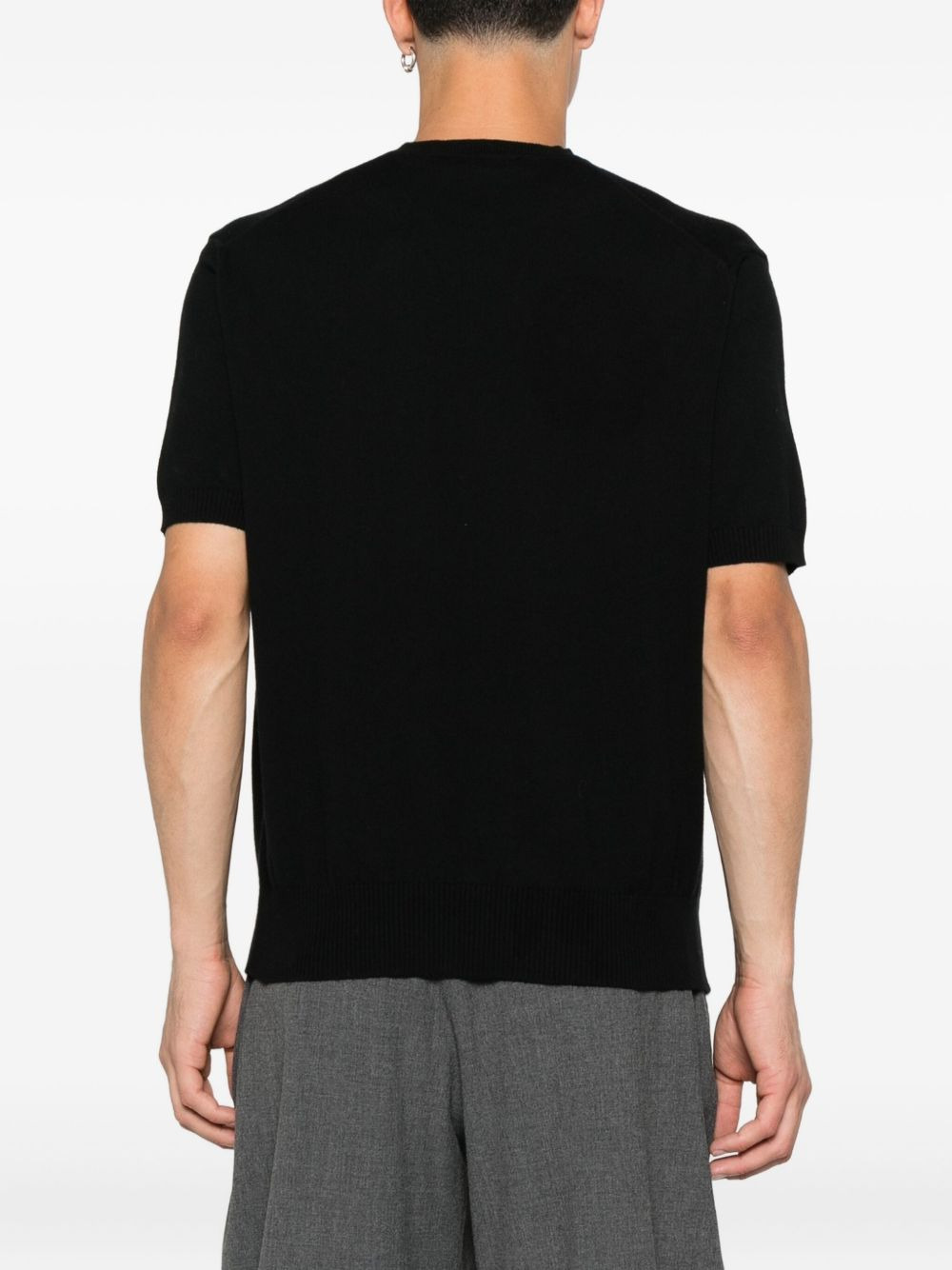 logo-embroidered short-sleeve sweater - 4