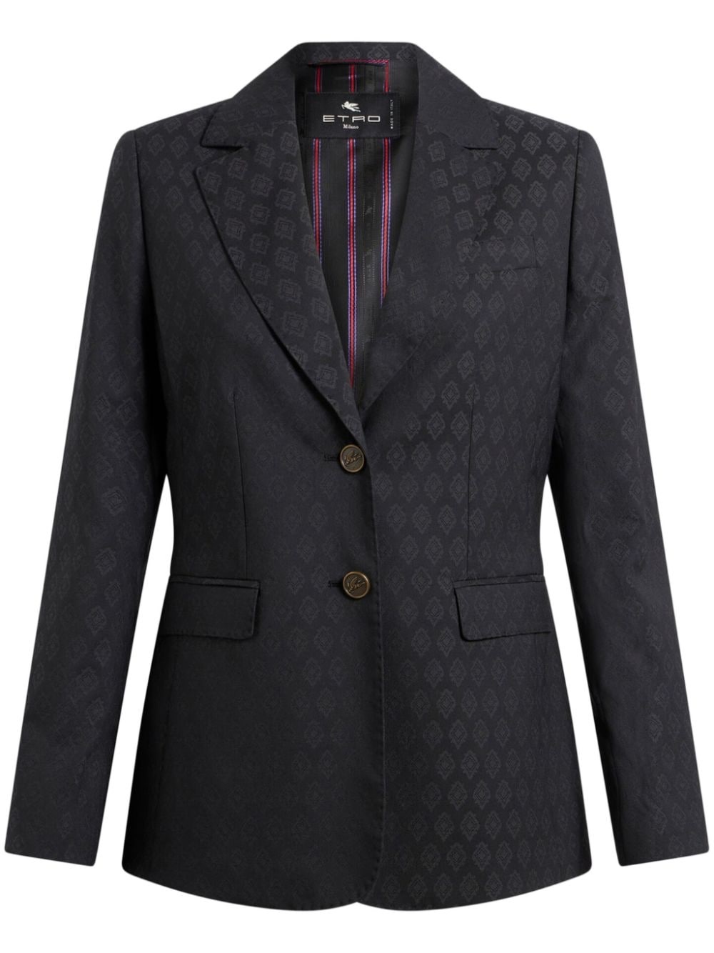 patterned-jacquard wool blazer - 1