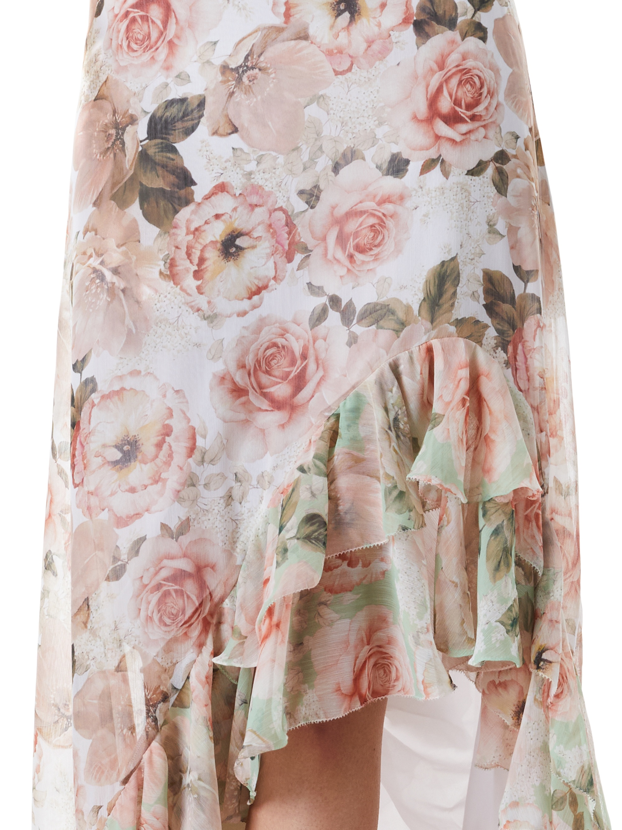 BRAYLEE ASSYMETRIC RUFFLE SLIP SKIRT - 2