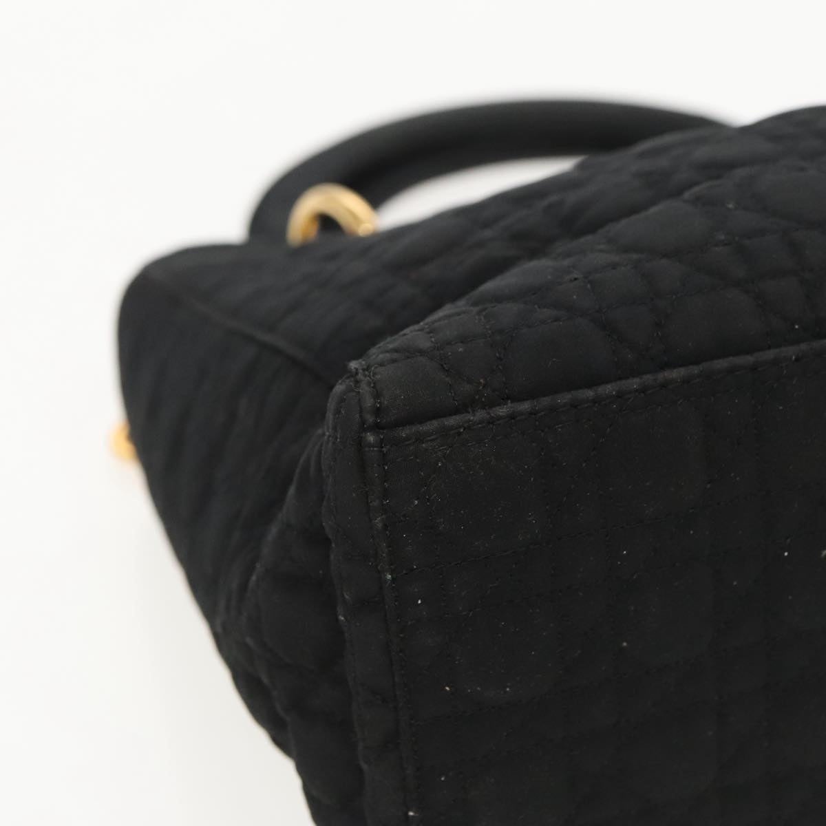 DIOR Canage Hand Bag Nylon Black Gold - 14
