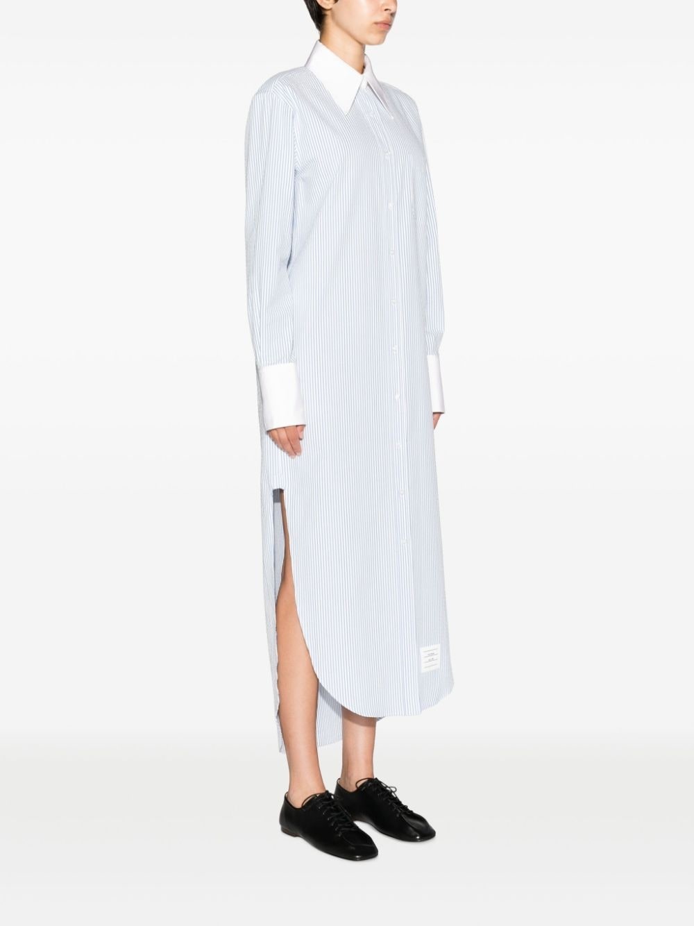striped cotton shirt dress - 3