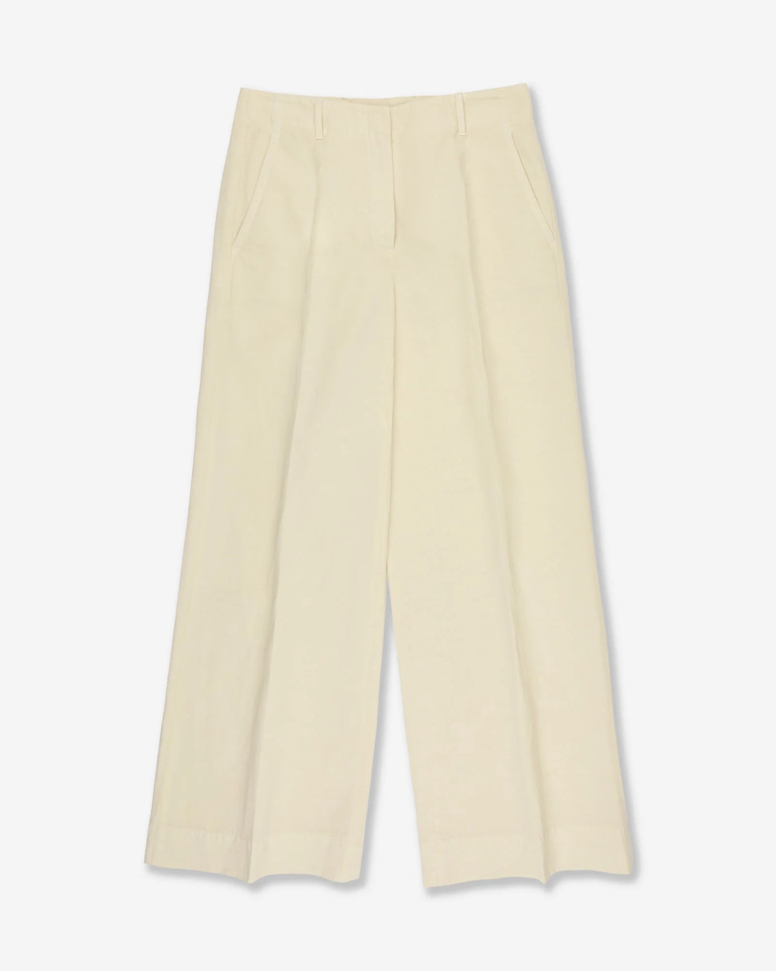 Regular fit trousers in cotton and linen twill - 1