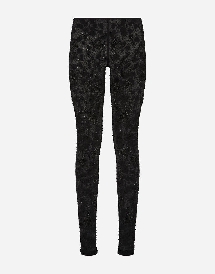 Tulle leggings with embroidery - 1