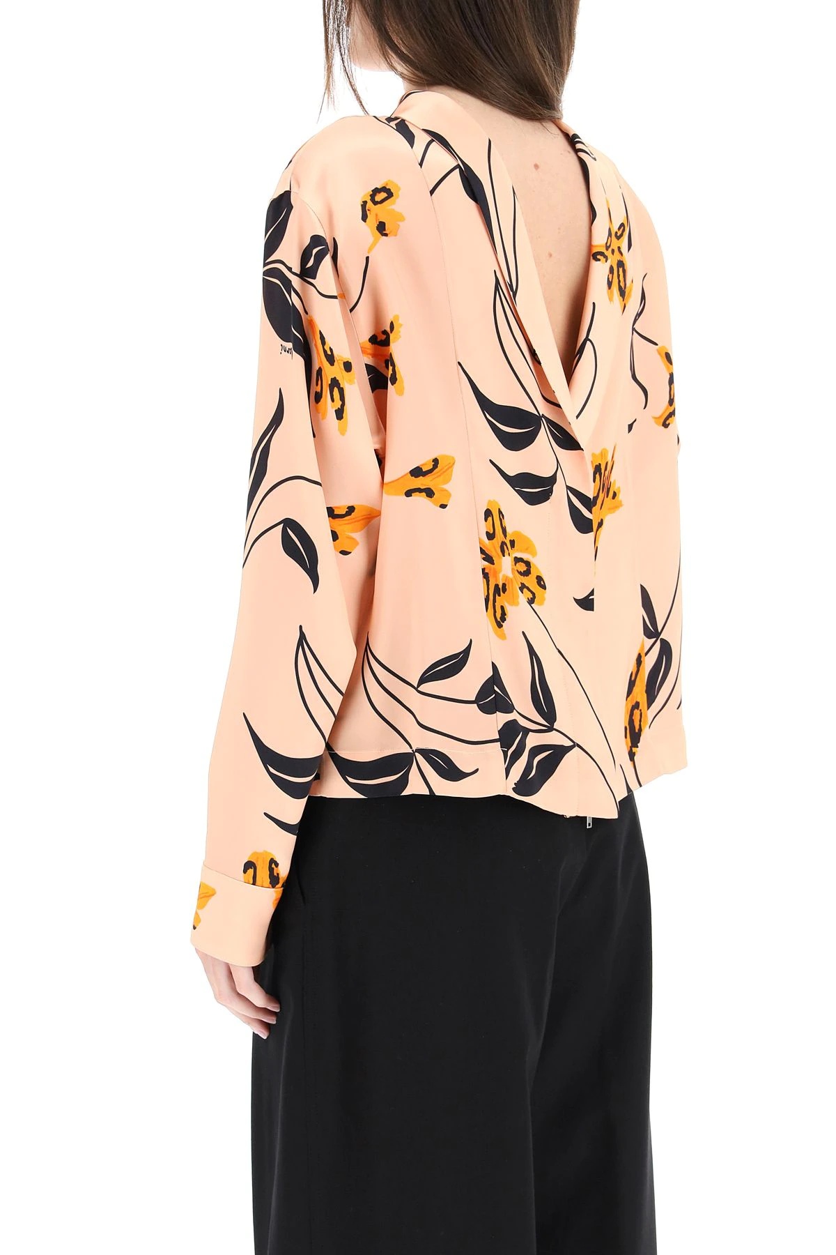 PRINTED SATIN BLOUSE - 4